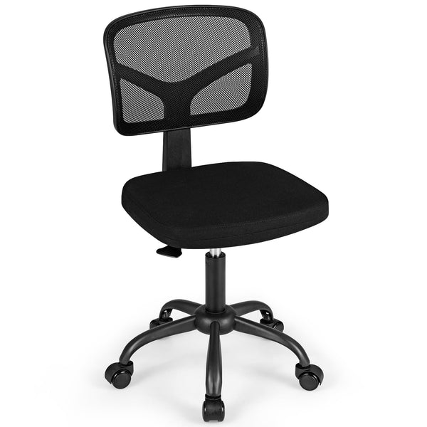 Giantex Armless Kids Desk Chair | Rolling Study Chair with Wheels & Adjustable Height