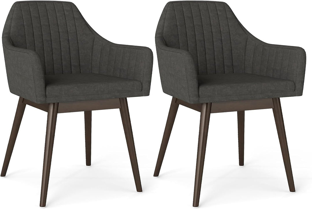 Giantex Upholstered Dining Chairs Set of 2/4 Mid Century Kitchen Chairs with Wrap-Around Backrest
