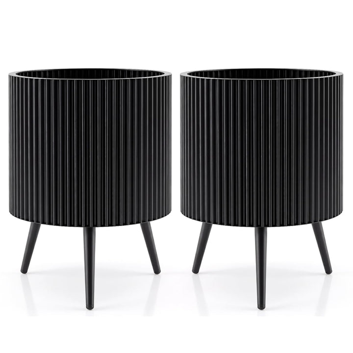 Giantex 14 Inch Plant Pot with Stand with Built-in Drainage Holes