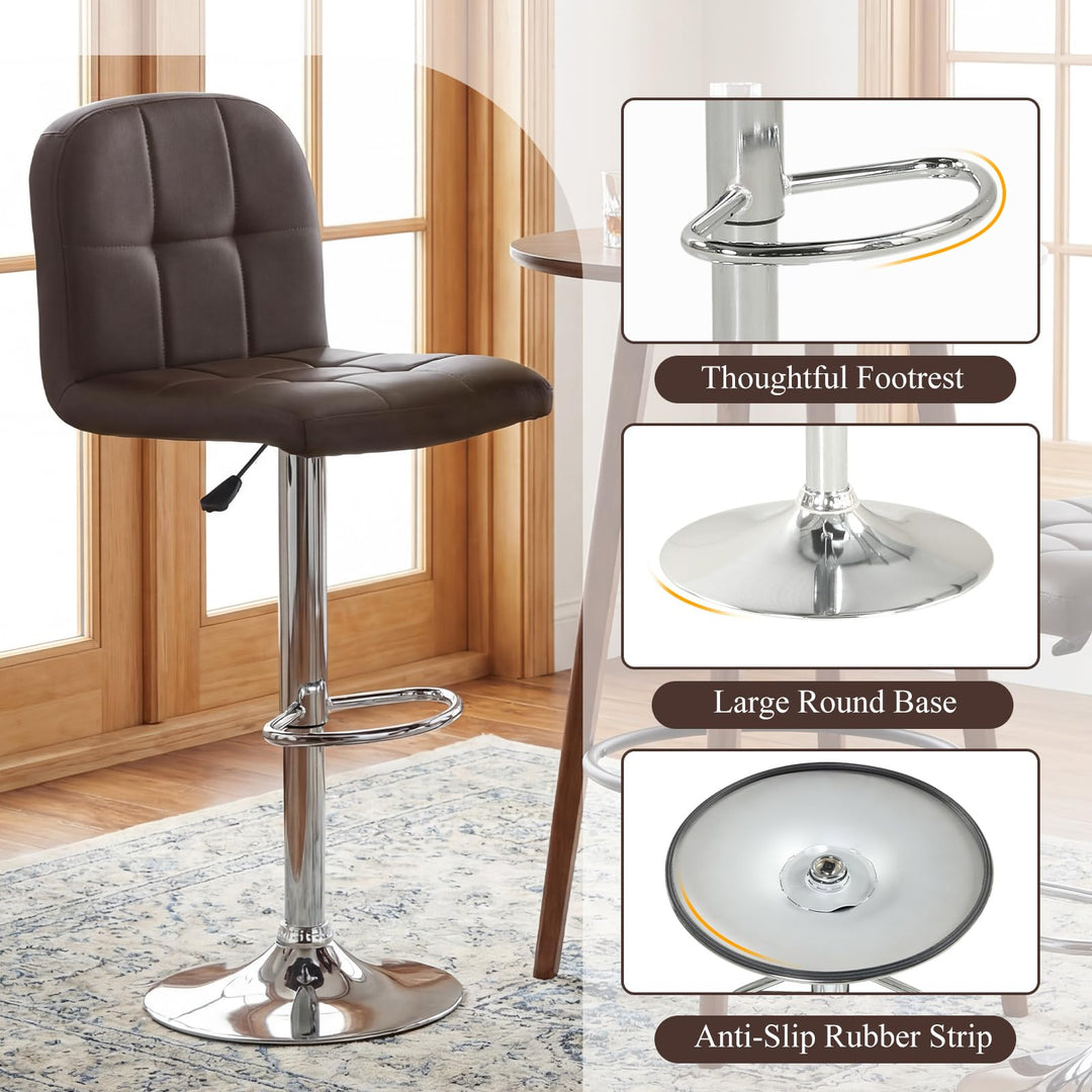 Giantex Height Adjustable Bar Chairs with Back &amp; Footrest Set of 2/4