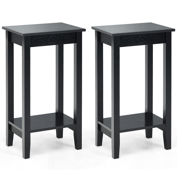 Giantex 2-Tier End Table Tall Nightstand, Simple Design Sofa Bedside Table