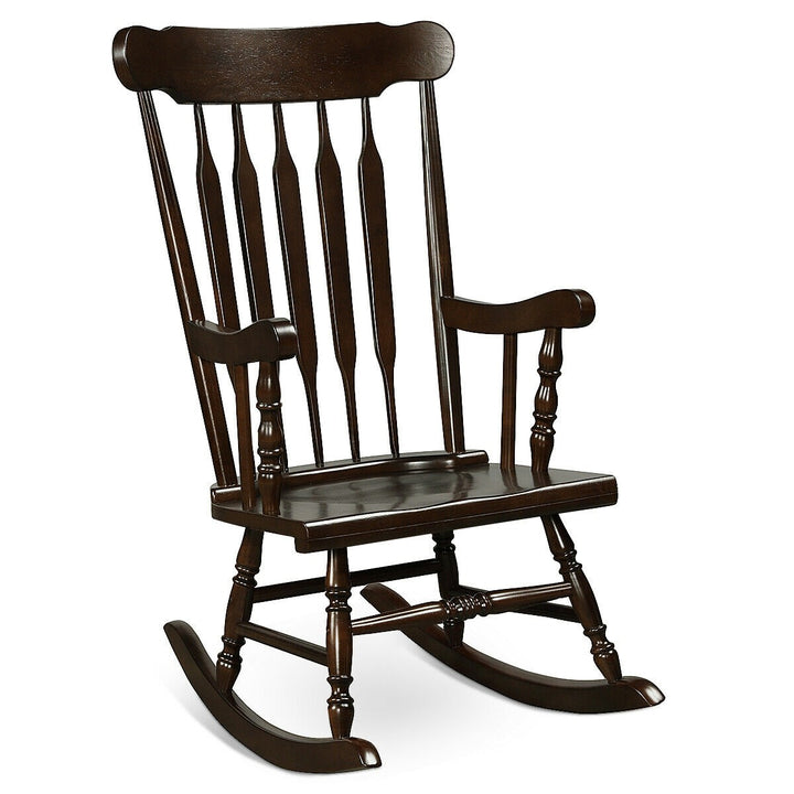 Giantex Outdoor Wood Rocking Chair - Set of 2 Patio Rocking Chair with Solid Frame