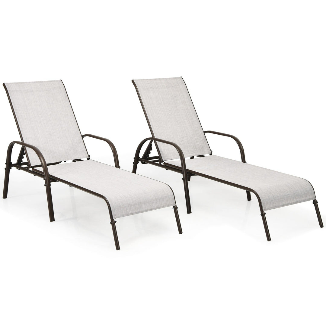 Giantex Adjustable Patio Chaise Lounge, Outdoor Folding Lounge Recliner Chairs