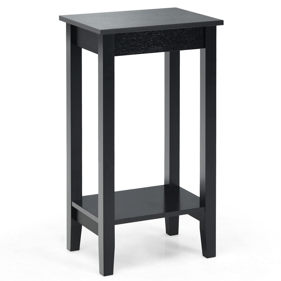 Giantex 2-Tier End Table Tall Nightstand, Simple Design Sofa Bedside Table