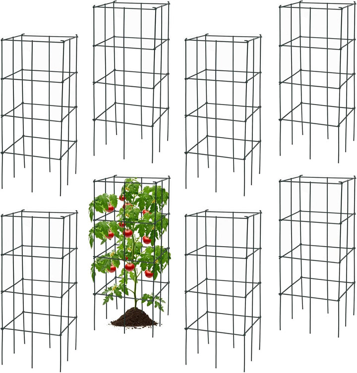 Giantex Pack of 4 Plant Cage Support, Tomato Stakes and Cages (16&