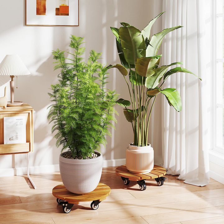 Giantex 2 Pcs and 4 Pcs Plant Caddy with Wheels with 360° Lockable Casters