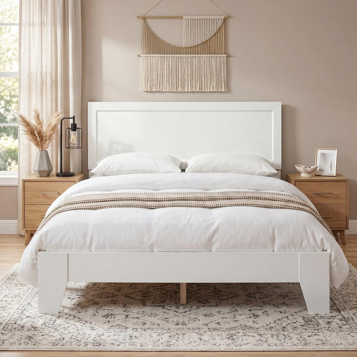 GIANTEX Twin/Full/Queen Size Wooden Bed Frame with Wood Slat Support
