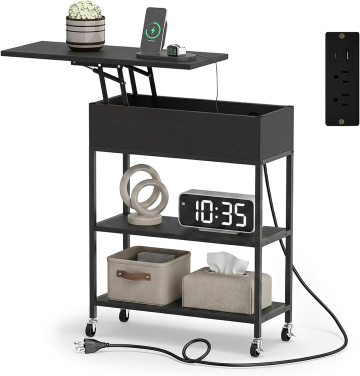 Giantex End Table with Charging Station - Lift Top Narrow Side Table (1/2)