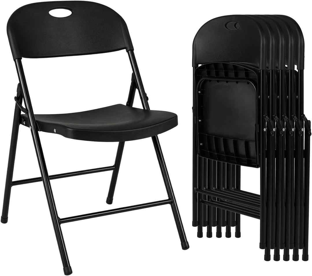 Giantex Plastic Folding Chair | Portable Stackable Commercial Seats with Ergonomic Backrest