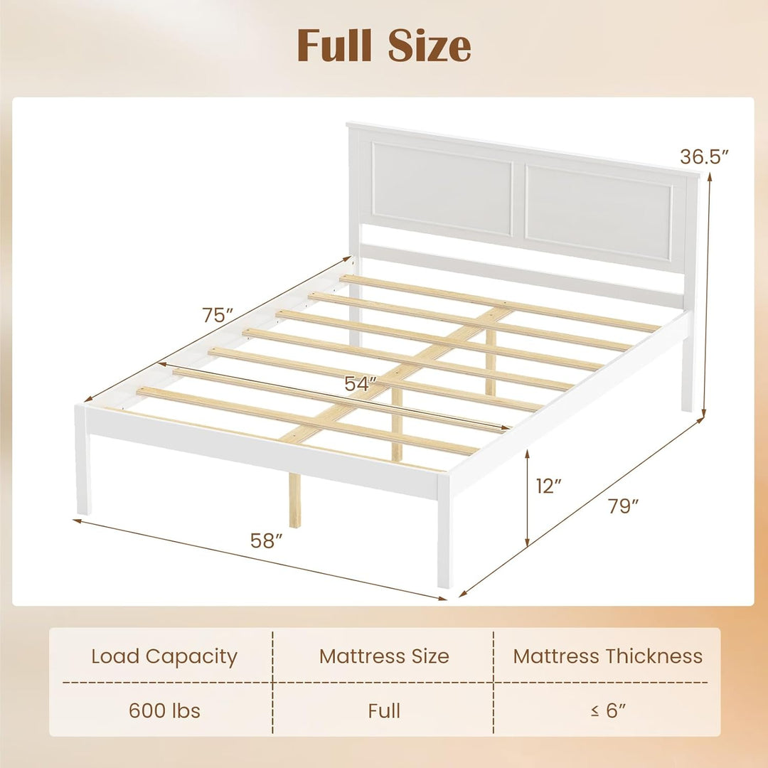 Giantex Wood Queen/Full/Twin Size Bed Frame with Wooden Slat Support