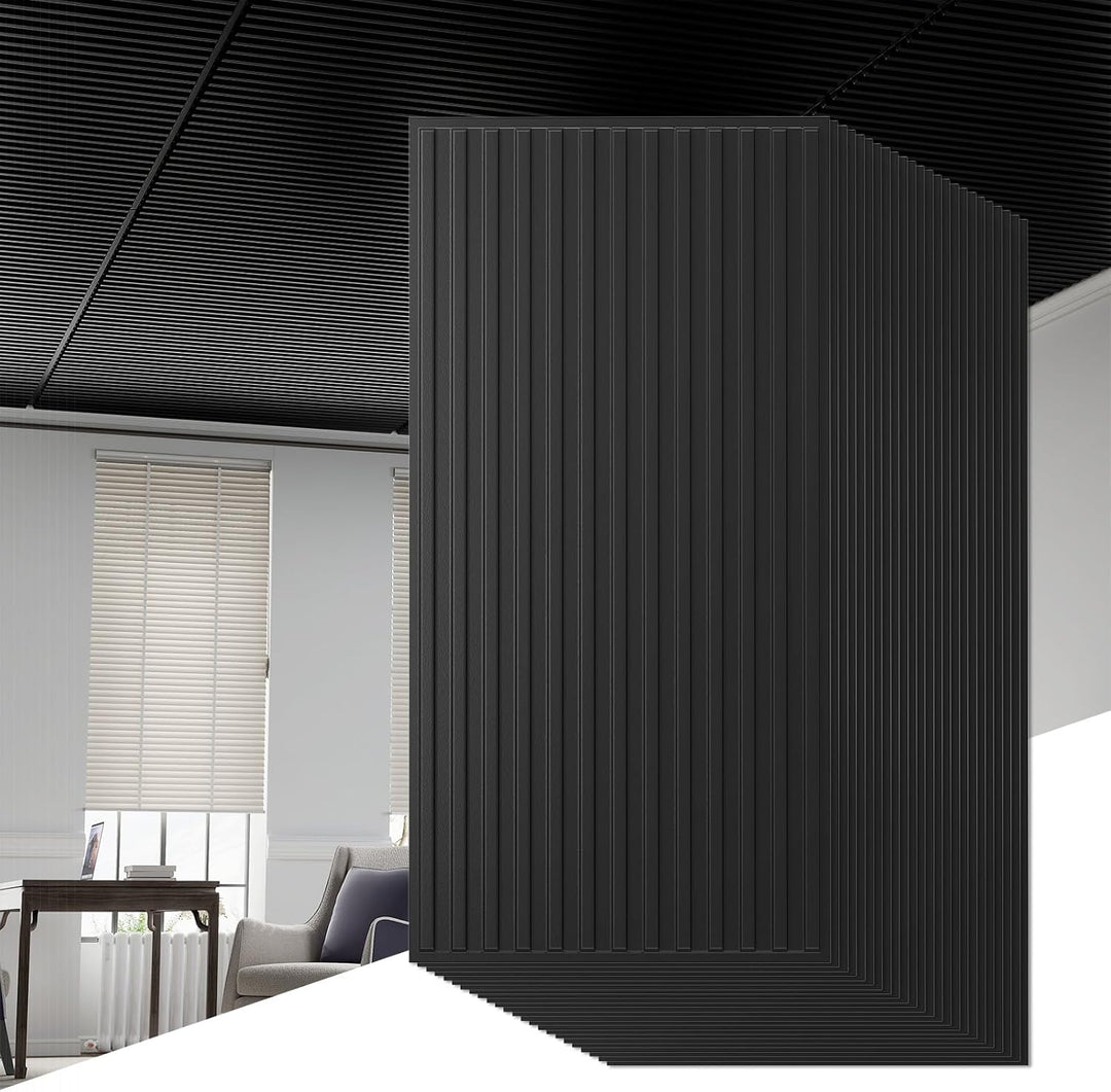 Giantex 12/24 Pack Fluted PVC Wall Panels