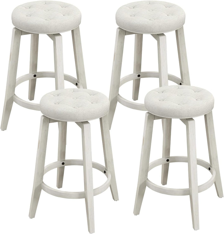 Giantex Swivel Bar Stools Set of 2, 30" Bar Height Stools w/Tufted Seat &amp; Rubber Wood Frame
