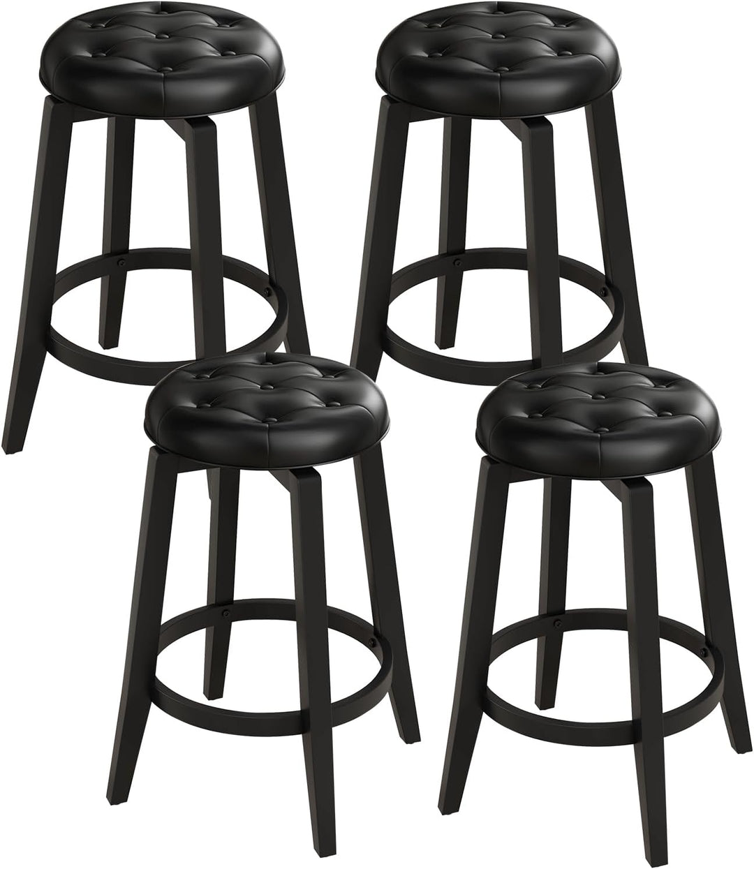 Giantex Swivel Bar Stools Set of 2, 30" Bar Height Stools w/Tufted Seat &amp; Rubber Wood Frame
