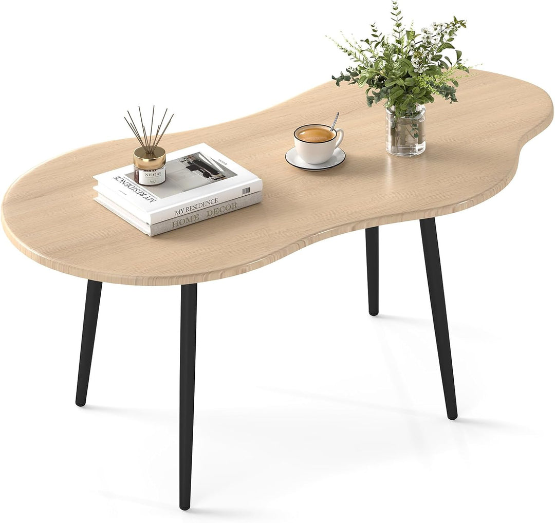 Giantex Cloud Coffee Table | 39.5" Small Center Table with Metal Frame