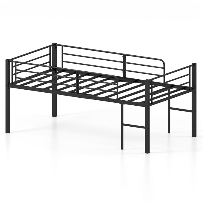GIANTEX Twin Low Loft Bed | Metal Bed Frame with 21.5" H Under-Bed Space