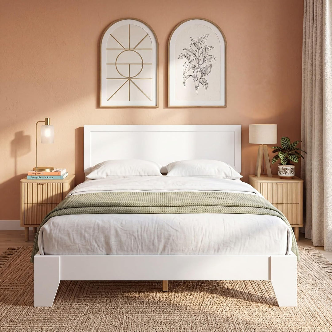 GIANTEX Twin/Full/Queen Size Wooden Bed Frame with Wood Slat Support