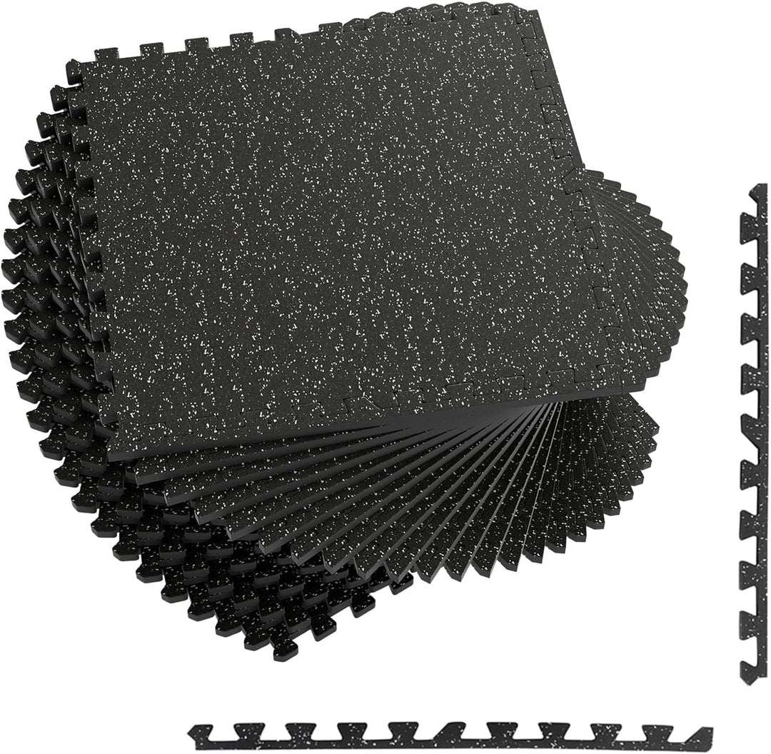 Giantex 12/24 Pack Interlocking Rubber Gym Floor Mats 0.79" Thick 24" x24" Puzzle Tiles