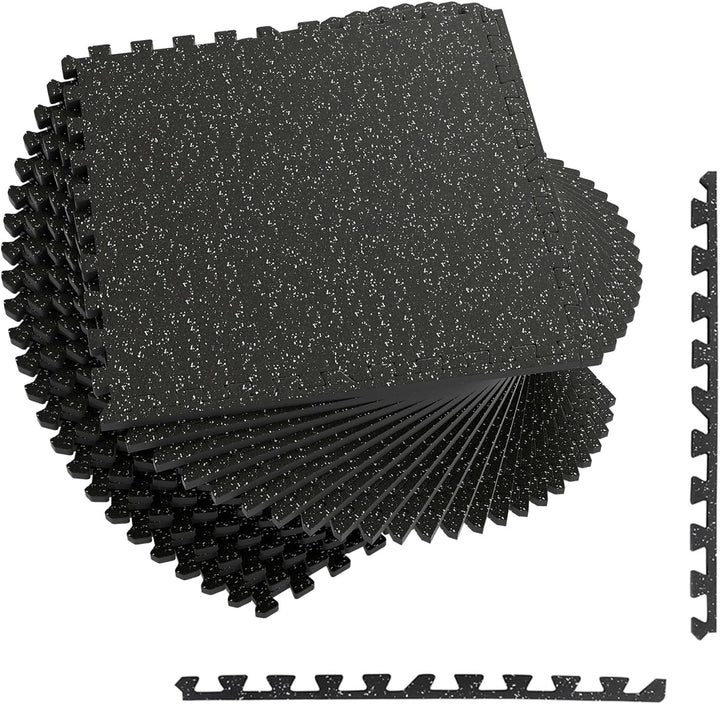 Giantex 12/24 Pack Interlocking Rubber Gym Floor Mats 0.79" Thick 24" x24" Puzzle Tiles