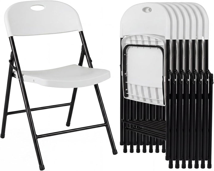 Giantex Plastic Folding Chair | Portable Stackable Commercial Seats with Ergonomic Backrest
