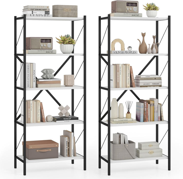 Giantex 5-Tier Tall Industrial Bookcase with Heavy-Duty Metal Frame (1/2)
