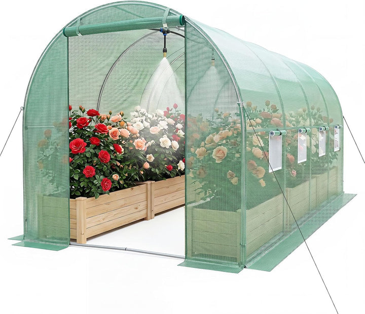 Giantex 15 x 7 x 7 ft Walk-in Tunnel Greenhouse for Outdoors