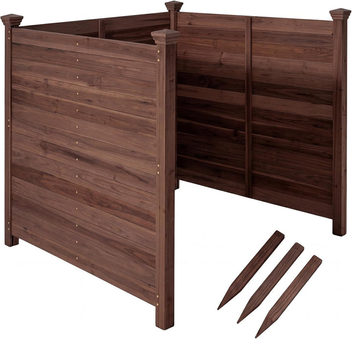 Giantex Wooden Privacy Fence with Stakes 47" W x 45.5" H