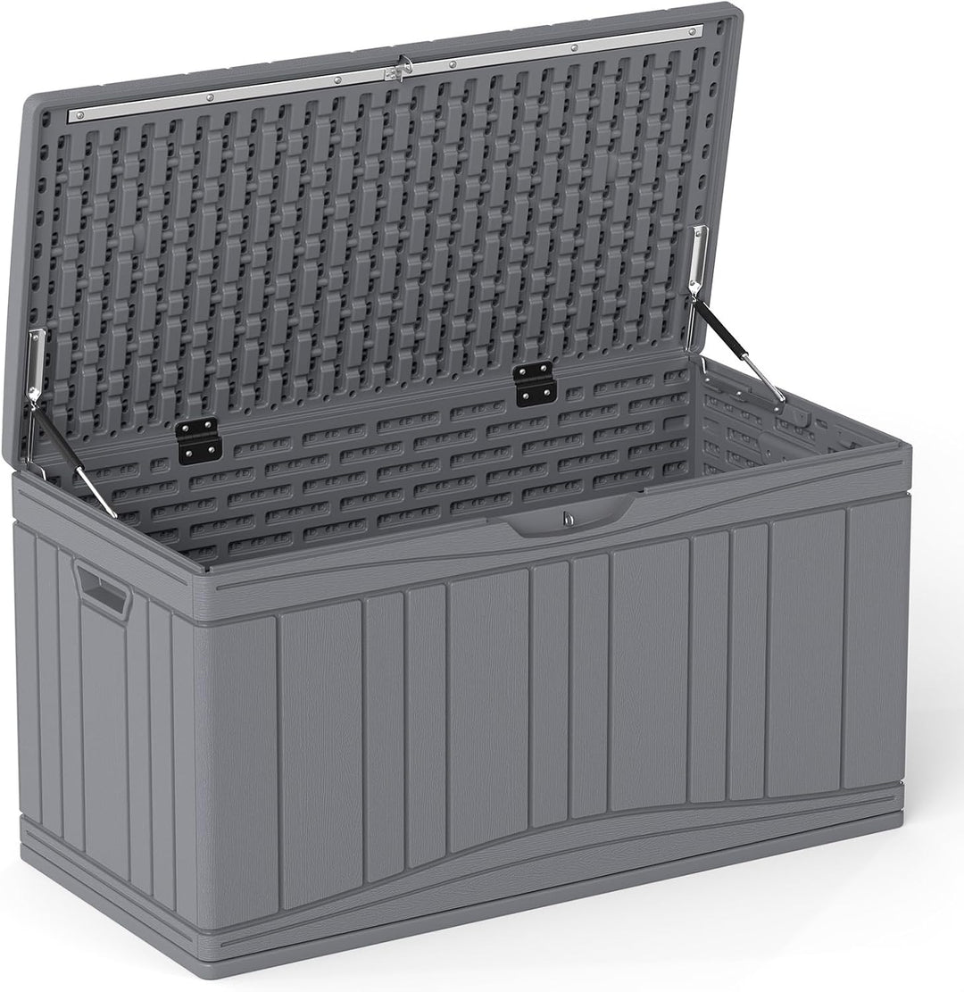 Giantex 80 Gallon Patio HDPE Storage Bin with Gas Struts &amp; Lock-Compatible Lid