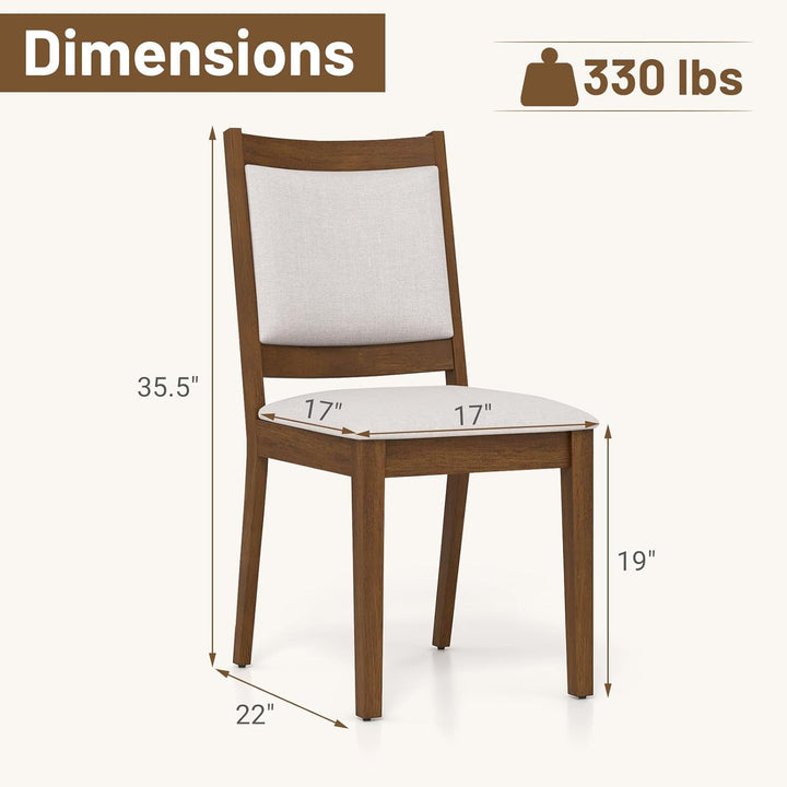 Giantex Upholstered Dining Chairs Set of 2/4, Modern Farmhouse Kitchen Chairs w/Padded Backrest &amp; Cushioned Seat, Rubber Wood Frame