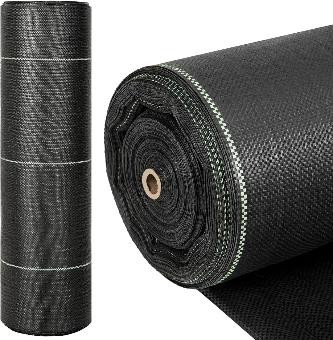Giantex 6.5x330 FT Weed Barrier Landscape Fabric, 3.2OZ Heavy-Duty Permeable Woven PP Ground Cover