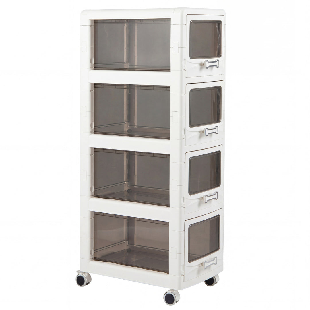 Giantex 3/4/5-Tier Plastic Drawer Storage Organizer Rolling Cart with Drawers &amp; Lockable Wheels