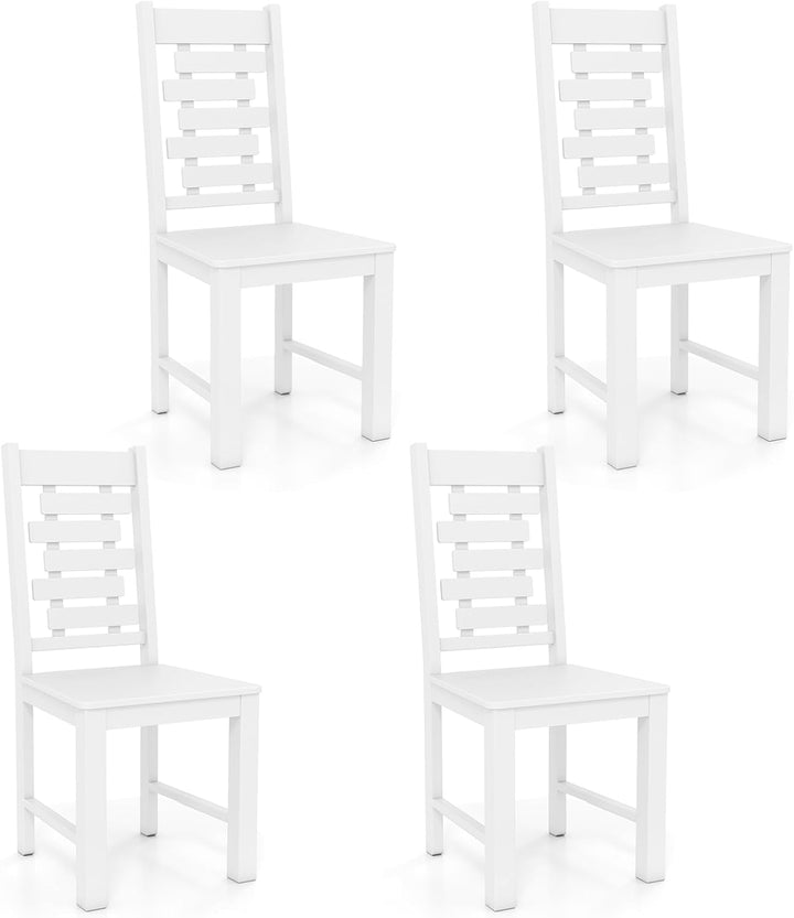 Giantex Wooden Dining Chairs Set 100% Solid Rubber Wood Kitchen Chair with High &amp; Tilted Backrest