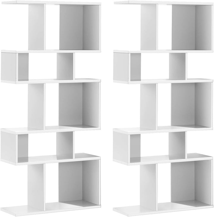Freestanding Ladder Bookcase, 5-Layer Shelves Closet Organizer Rack Display Cabinet
