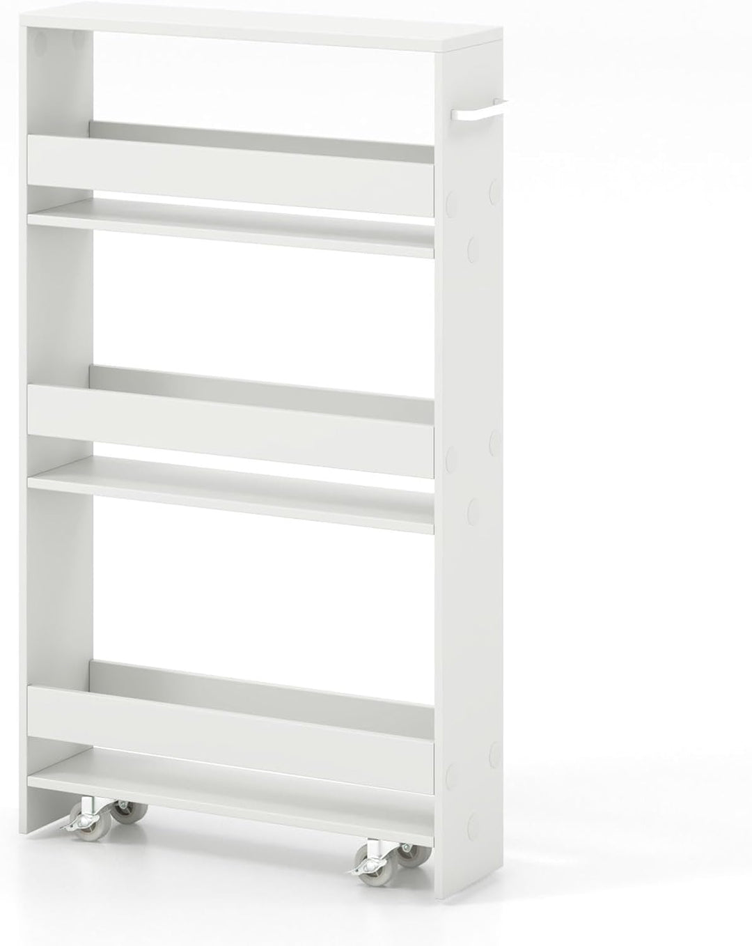 Giantex Kitchen Slim Storage Cart 4 Tier, Rolling Side Storage Cabinet w/Handle