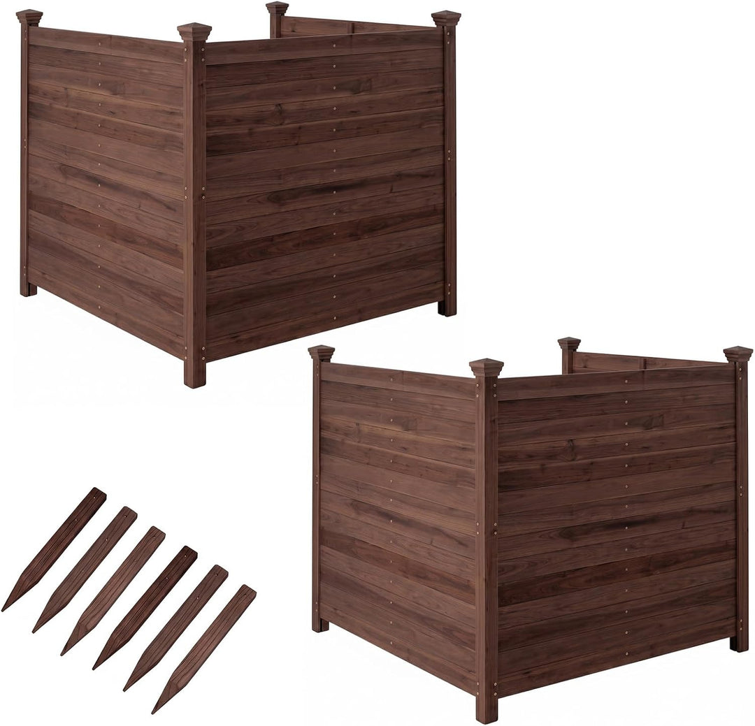 Giantex Wooden Privacy Fence with Stakes 47" W x 45.5" H