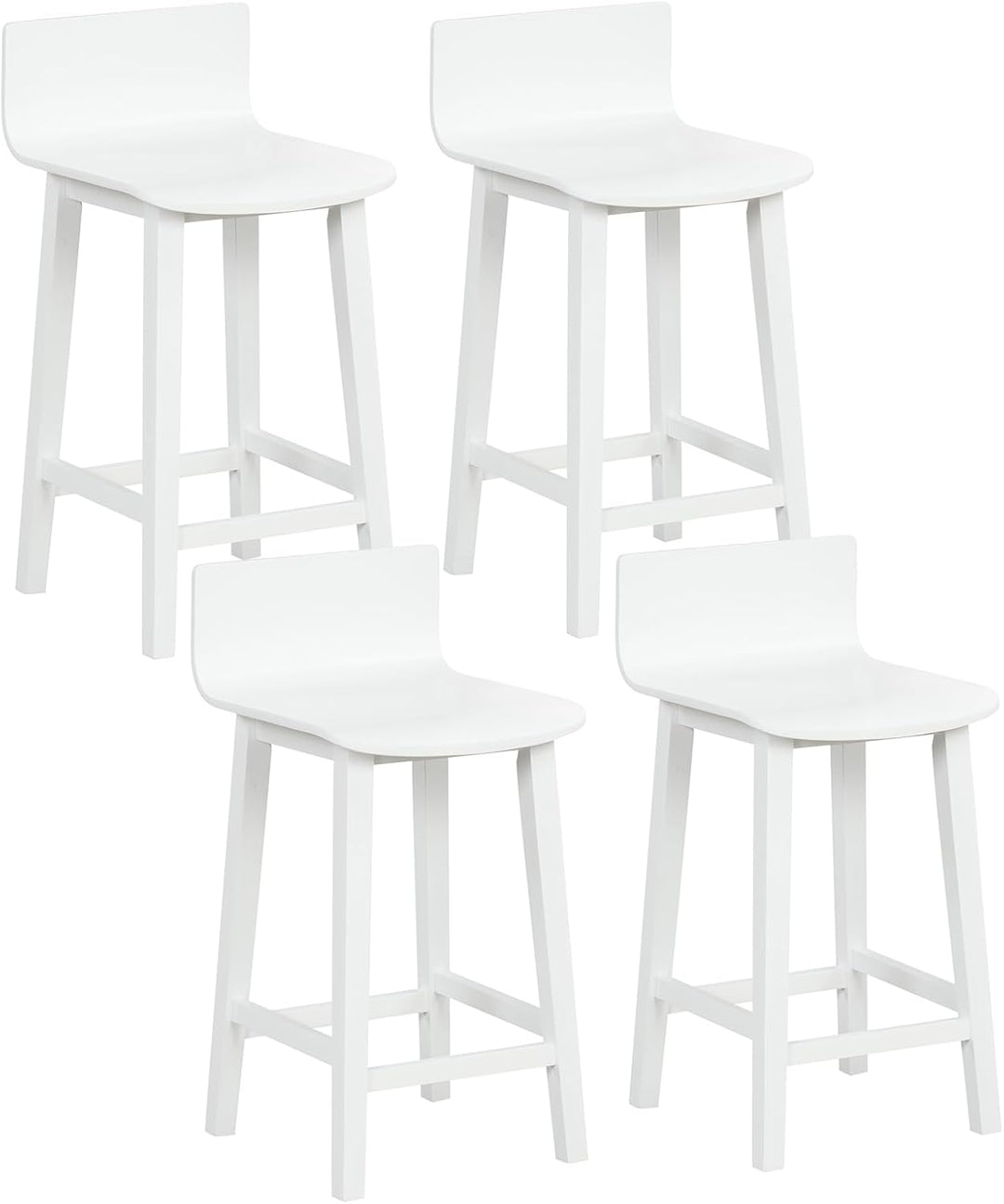 Giantex 2 or 4 Bar Stools Set with Low Back &amp; Footrest