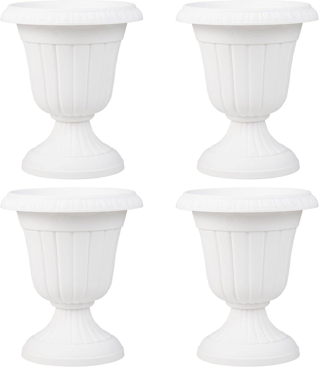 Giantex 18" Tall Urn Plastic Flower Pots with Pedestal Base &amp; Pre-Marked Drain Hole