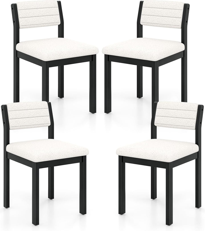 Giantex Sherpa Kitchen Chairs with Wood Frame &amp; Padded Seat