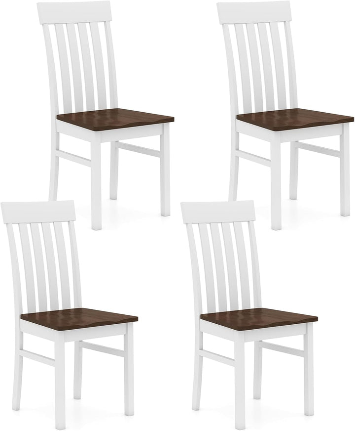 Giantex Wooden Dining Chairs Set of 2/4 with Hollowed Backrests &amp; Rubber Wood Seats