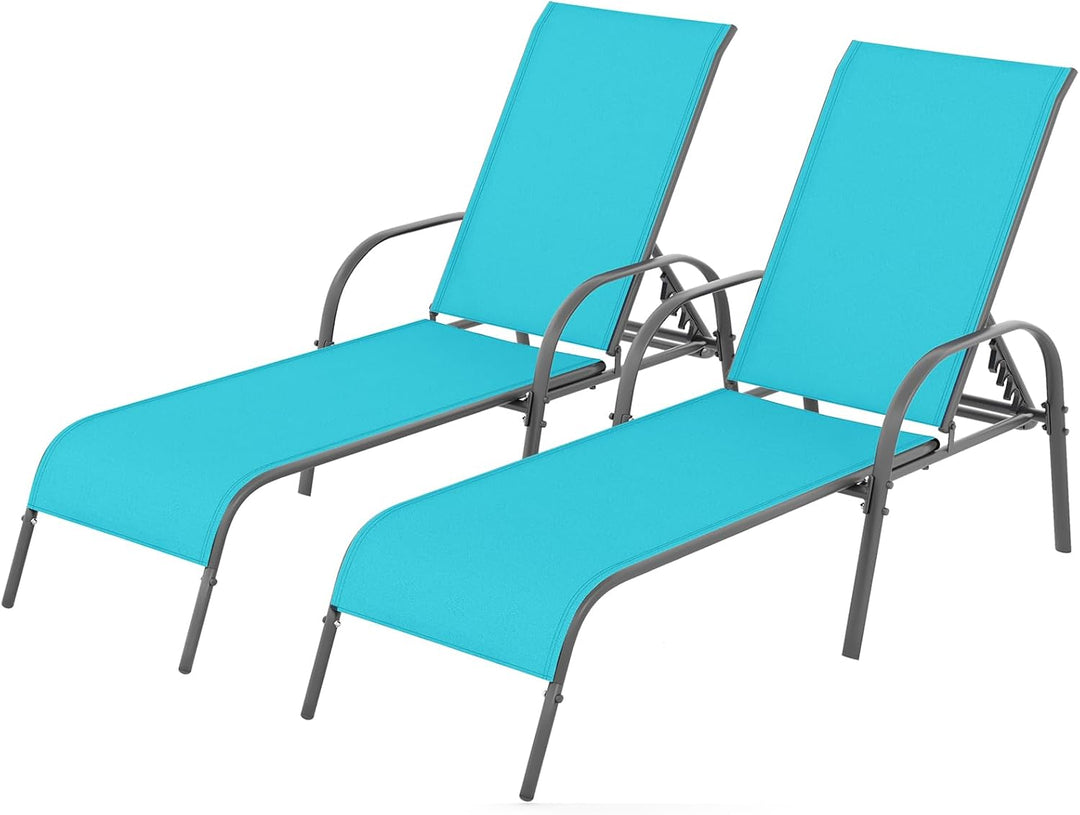Giantex Adjustable Patio Chaise Lounge, Outdoor Folding Lounge Recliner Chairs