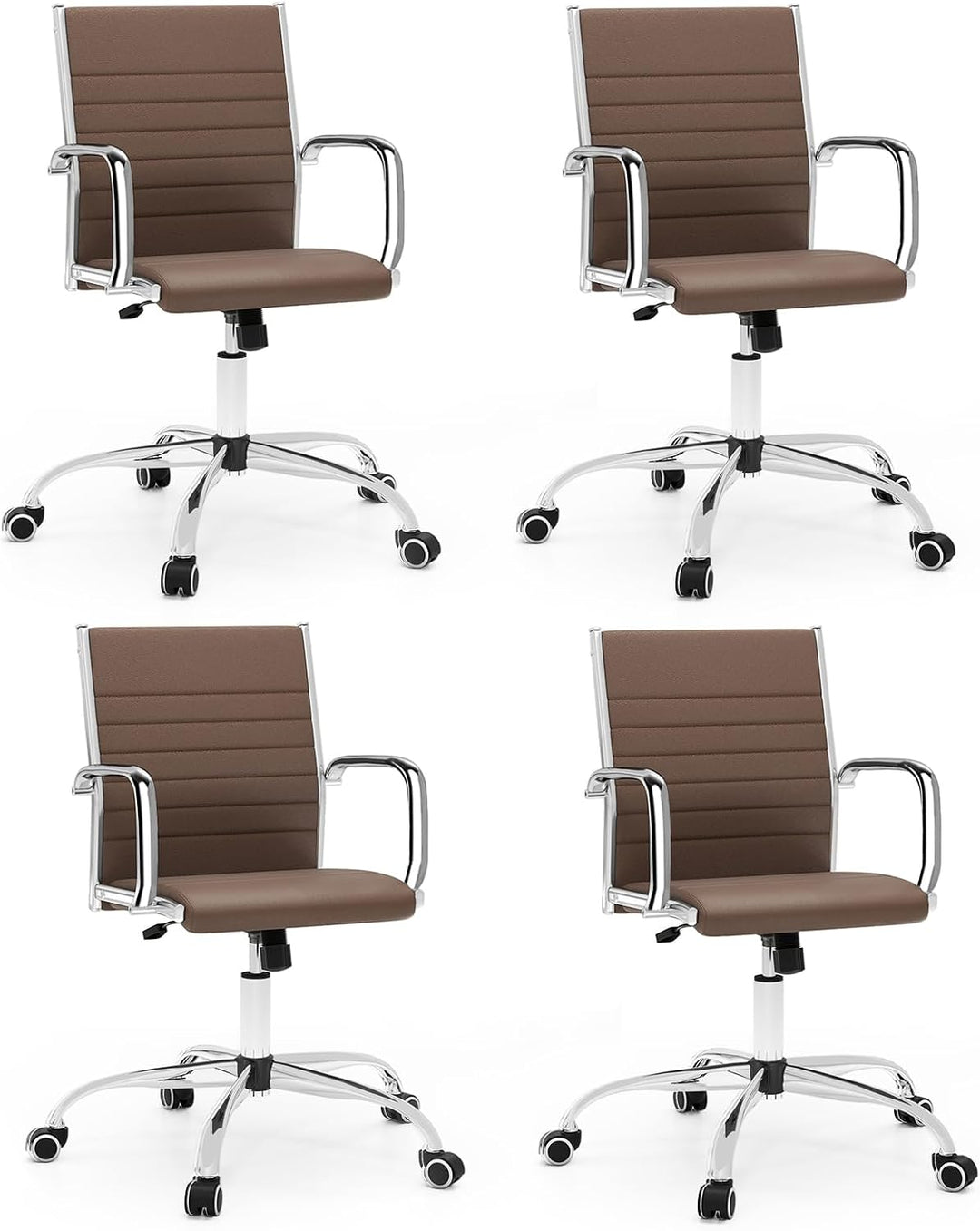 Giantex Leather Office Chair,Ergonomic Computer Desk Chair