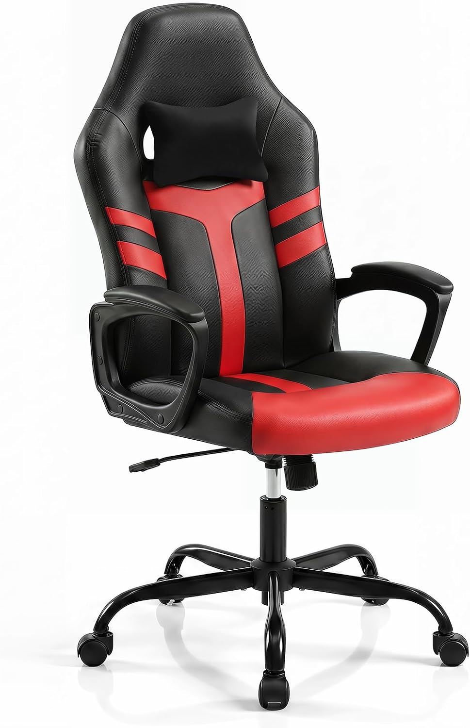 Giantex Faux Leather Upholstered Office Chair w/Removable Head Pillow