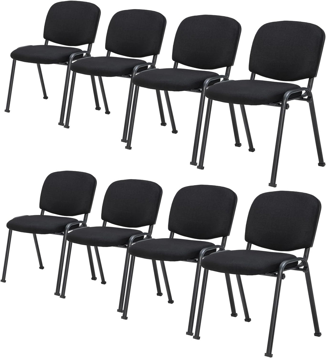 Giantex Stackable Conference Chairs with Metal Frame – Guest Chair Set (2-Pack / 4-Pack / 5-Pack / 6-Pack / 8-Pack / 10-Pack)