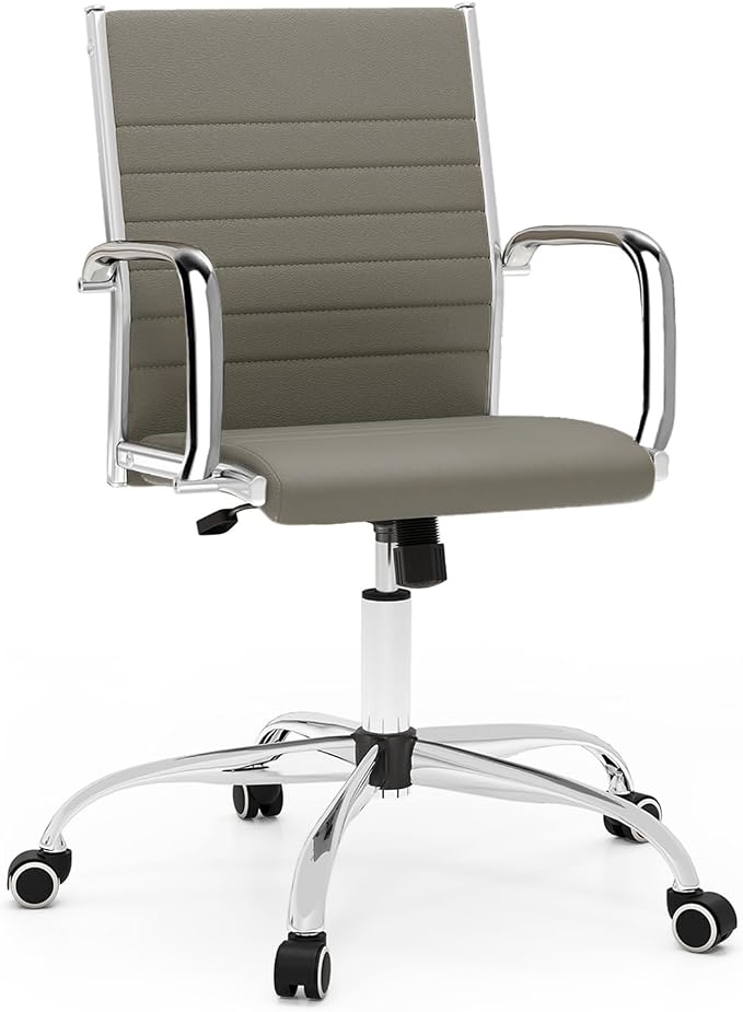 Giantex Leather Office Chair,Ergonomic Computer Desk Chair