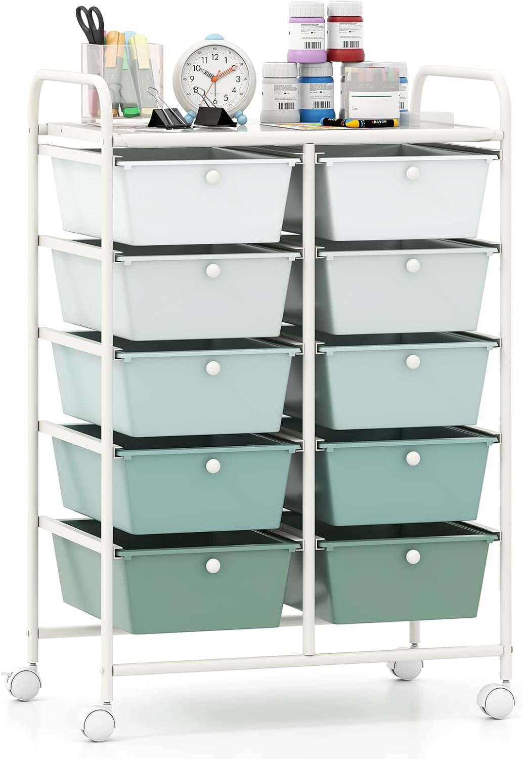 Giantex 10 Drawers Rolling Cart, Classroom Organizers