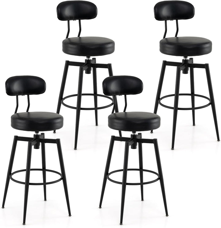 Giantex Swivel Barstools Set of 2/4 Faux Leather 31 Inch Bar Height Stools w/Upholstered Seat &amp; Back