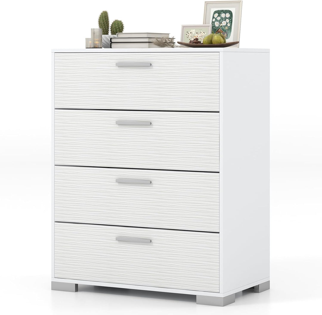 Giantex Storage Cabinet with 4 Drawers, Metal Legs &amp; Handles, Anti-Toppling Devices, Tall Cabinet