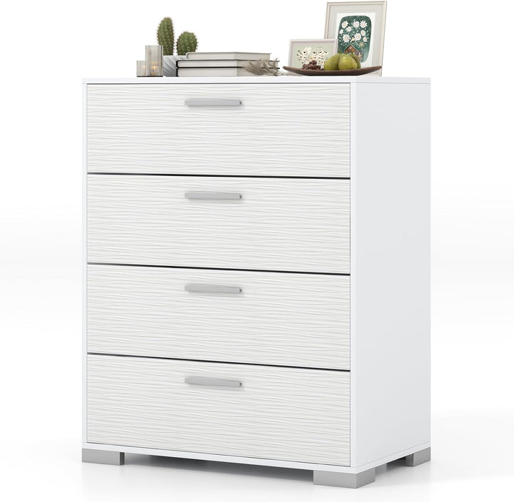 Giantex Storage Cabinet with 4 Drawers, Metal Legs &amp; Handles, Anti-Toppling Devices, Tall Cabinet