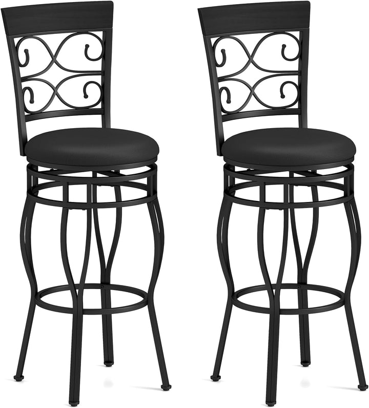 Giantex Bar Stools Set of 2, 360 Degree Swivel, 30" Counter Height Bar Stools