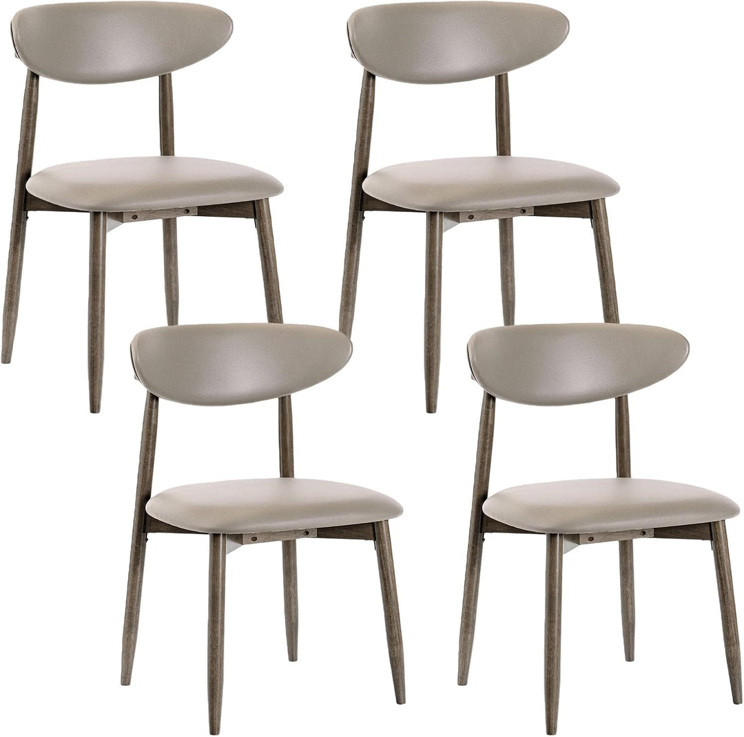 Giantex Wooden Dining Chairs Set of 2/4 with Curved Backrest &amp; Solid Rubber Wood Legs