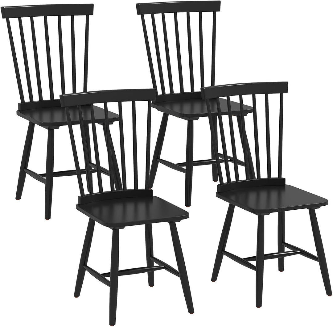 Giantex Windsor Dining Chairs Set of 2/4 Black, w/Wide Seat &amp; Spindle Back, Max Load 400 Lbs